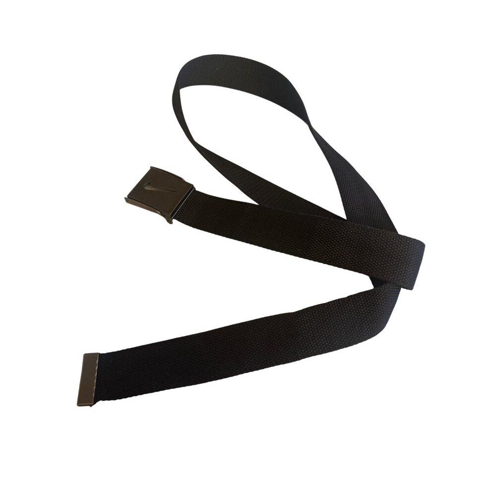 Nike Black Fabric Belt With Metal Buckle Sport Golf Athletic